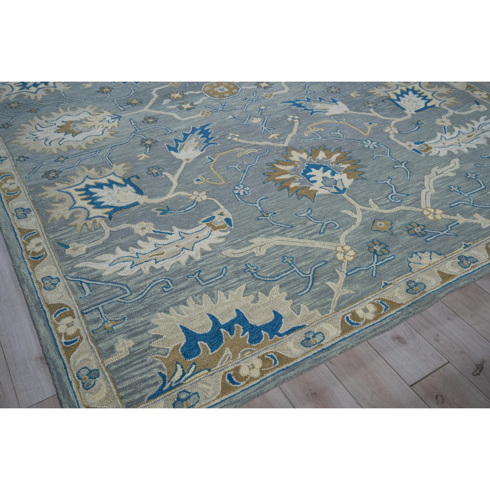 Newport 7328 Rug by Exquisite Rugs in gray, blue. Made from new zealand wool in a unique style.