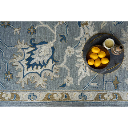 Newport 7328 Rug by Exquisite Rugs in gray, blue. Made from new zealand wool in a unique style.