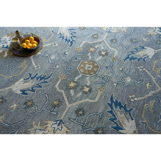 Newport 7328 Rug by Exquisite Rugs in gray, blue. Made from new zealand wool in a unique style.