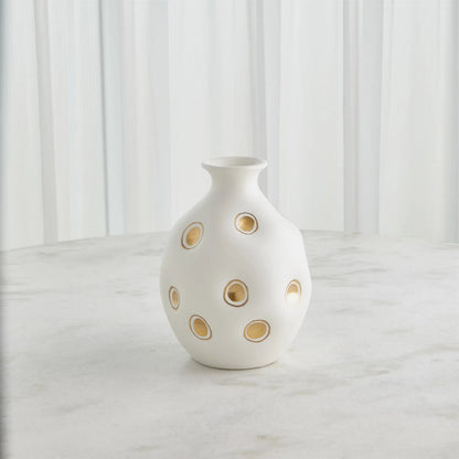 Dimples Vase by Global Views in gold. Made from unique in a rustic style.