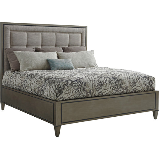 St. Tropez Upholstered Panel Bed by Lexington in silver-gray. Made from unique in a traditional style.