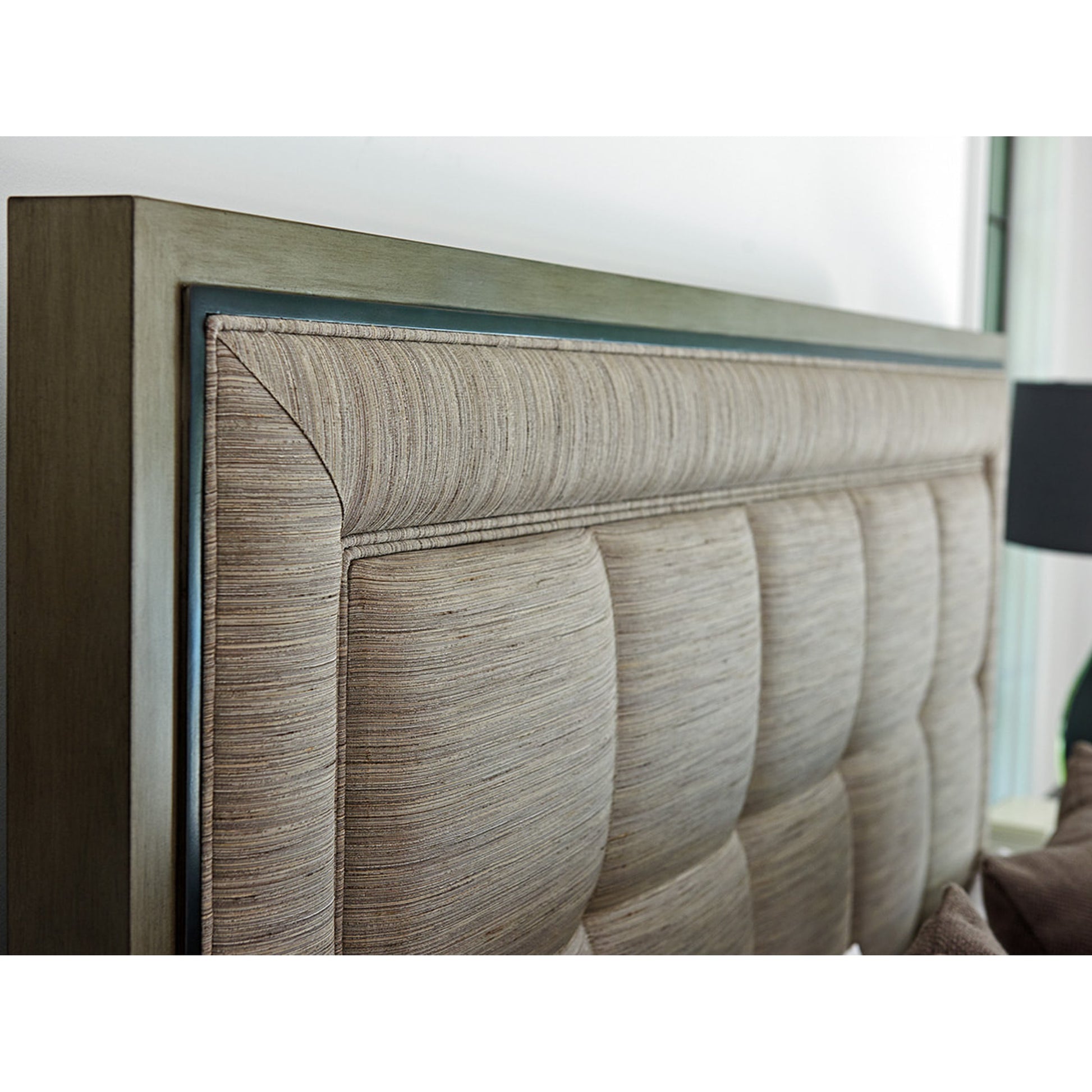 St. Tropez Upholstered Panel Headboard by Lexington in silver-gray. Made from unique in a traditional style.