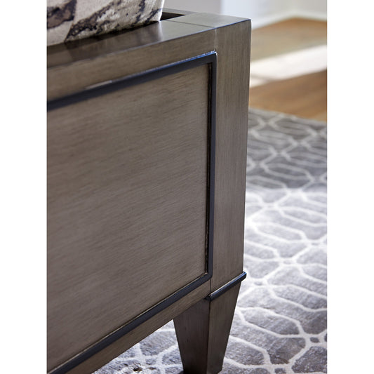 St. Tropez Upholstered Panel Bed by Lexington in silver-gray. Made from unique in a traditional style.