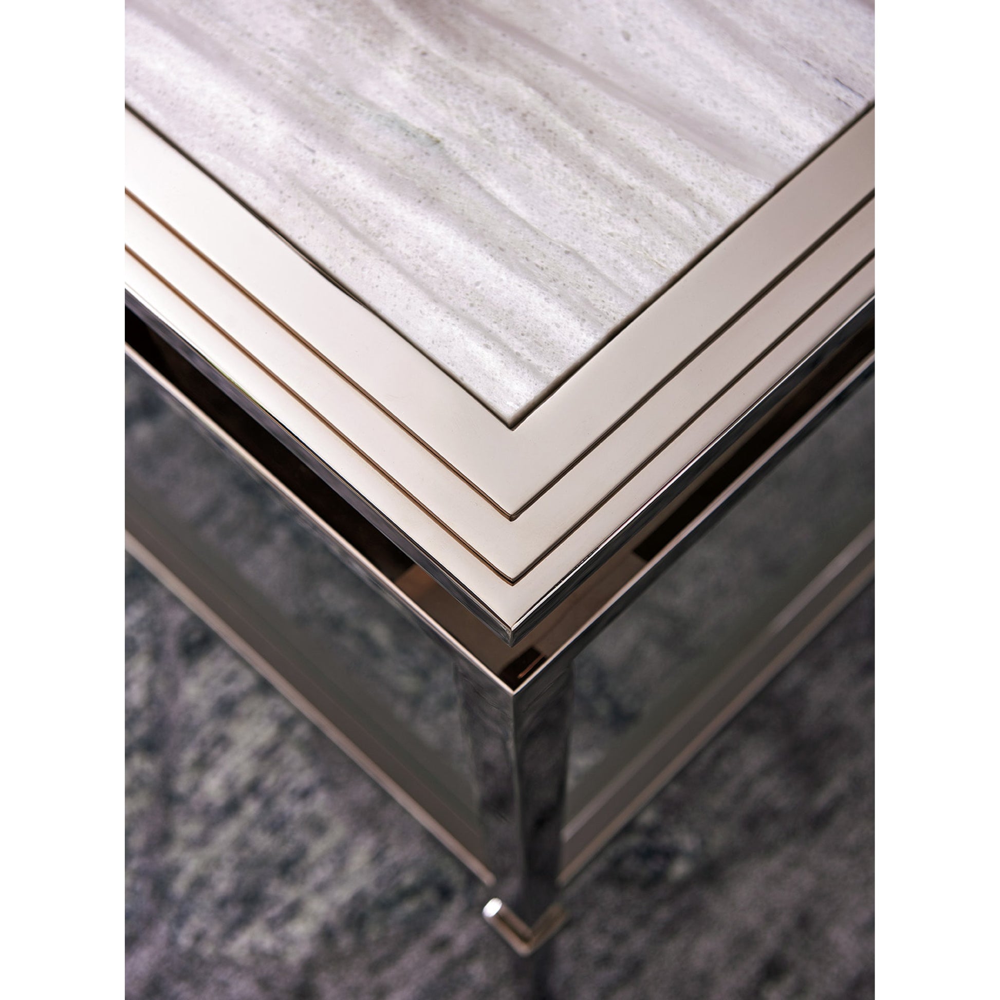 Athene Stainless Cocktail Table by Lexington. Made from unique in a transitional style.