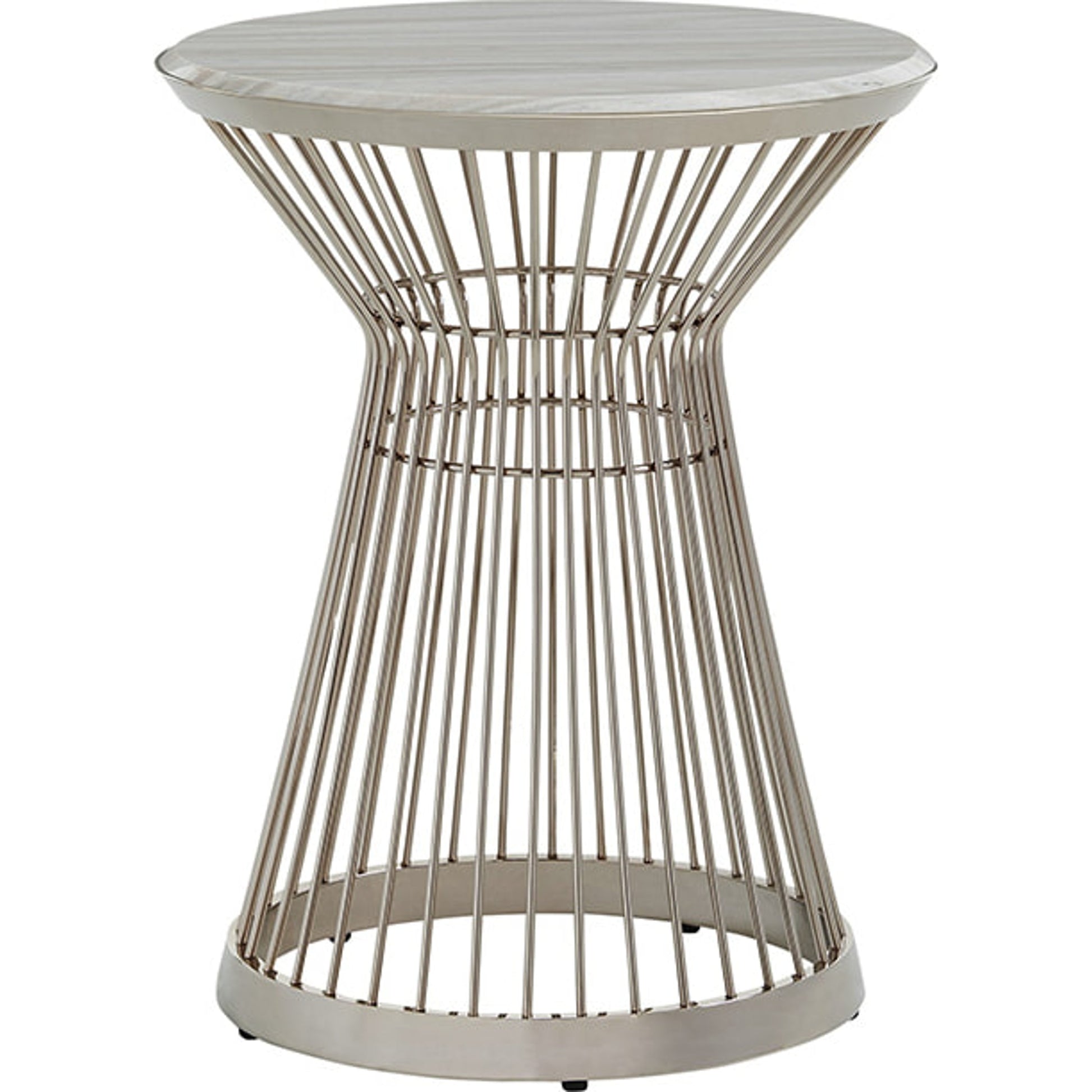 Martini Stainless Accent Table by Lexington in polished silver. Made from unique in a modern style.
