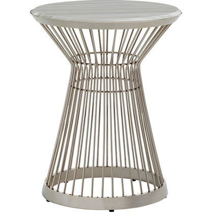Martini Stainless Accent Table by Lexington in polished silver. Made from unique in a modern style.