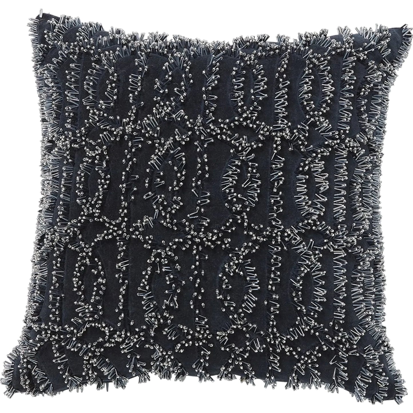 001 SI-2323299 | Primary Silo | Circles Beaded Pillow by Global Views in indigo. Made from unique in a modern style.