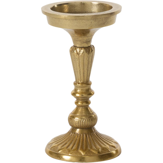 Epilogue Candleholder by Accent Decor in gold. Made from metal in a unique style.