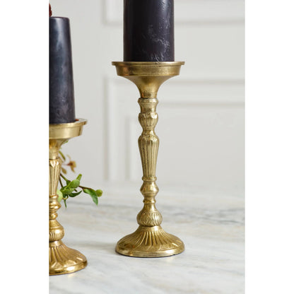 Epilogue Candleholder by Accent Decor in gold. Made from metal in a unique style.
