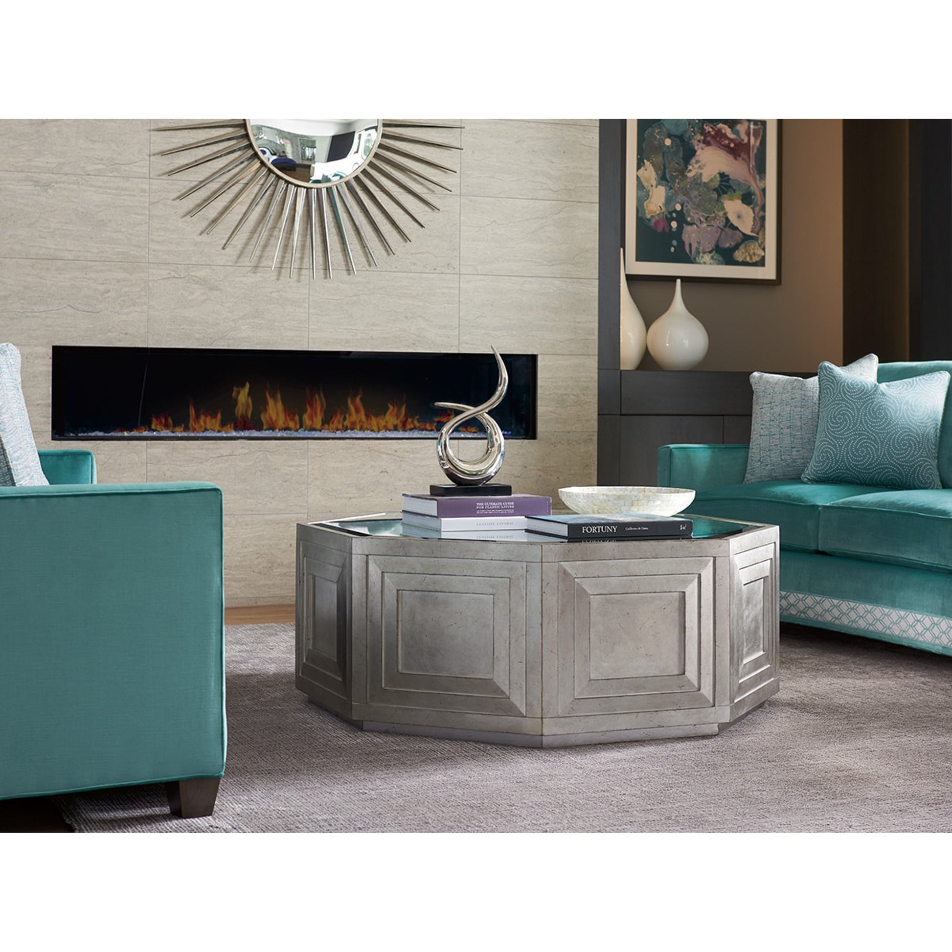 Rochelle Octagonal Cocktail Table by Lexington. Made from unique in a transitional style.