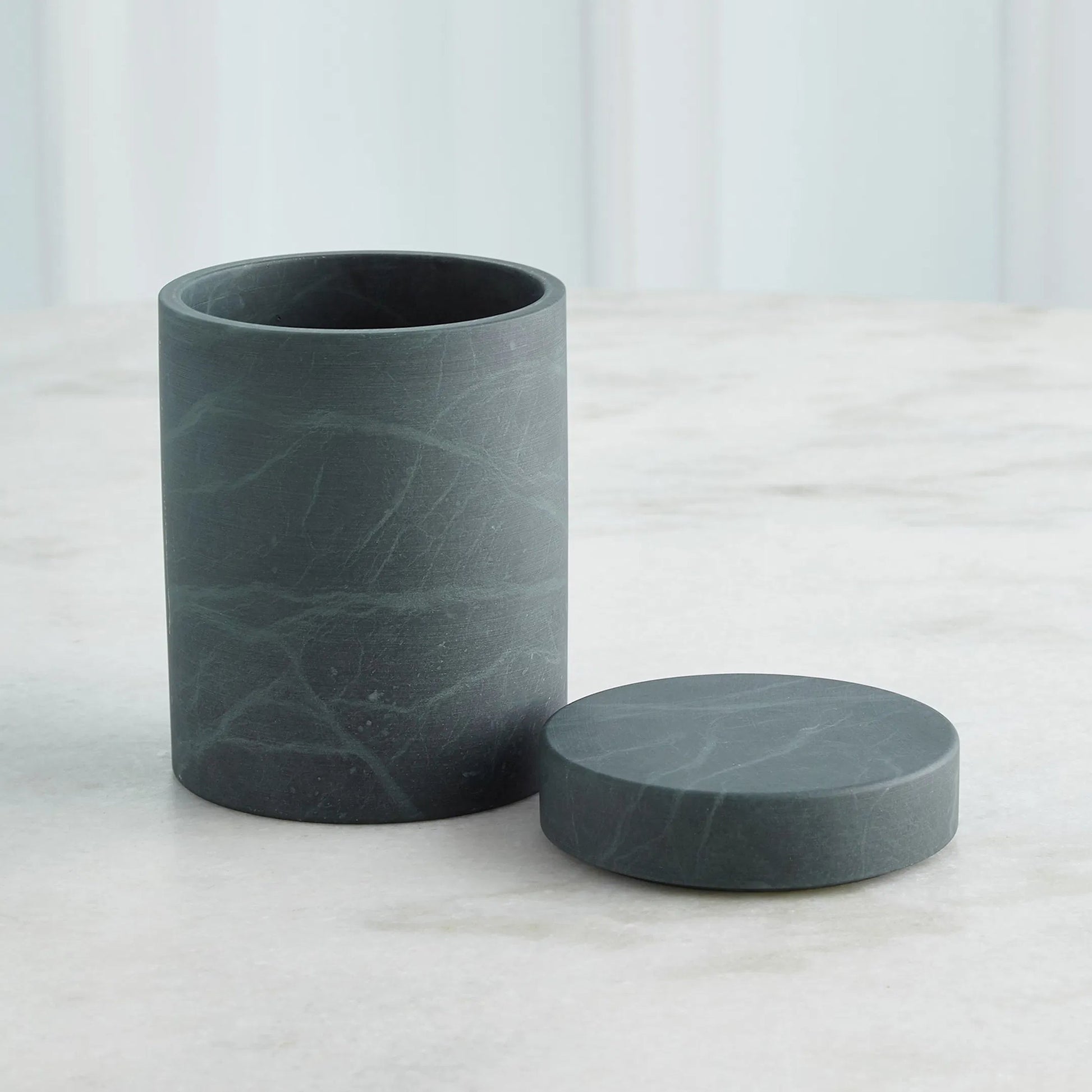 Cilindro Alabaster Box by Global Views in black, green. Made from alabaster in a unique style.