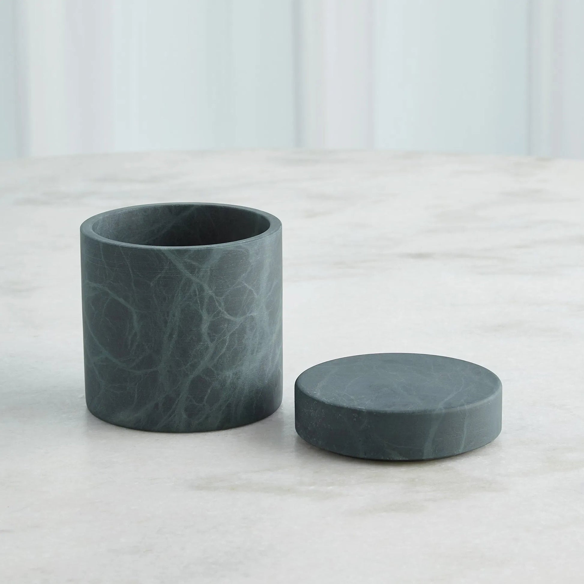 Cilindro Alabaster Box by Global Views in black, green. Made from alabaster in a unique style.