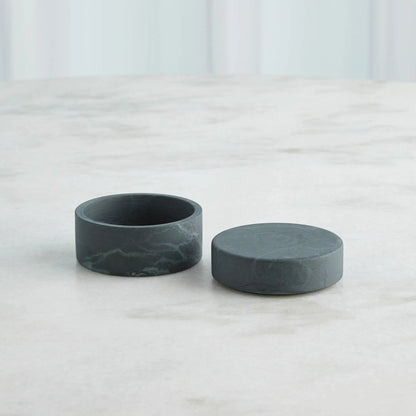 Cilindro Alabaster Box by Global Views in black, green. Made from alabaster in a unique style.
