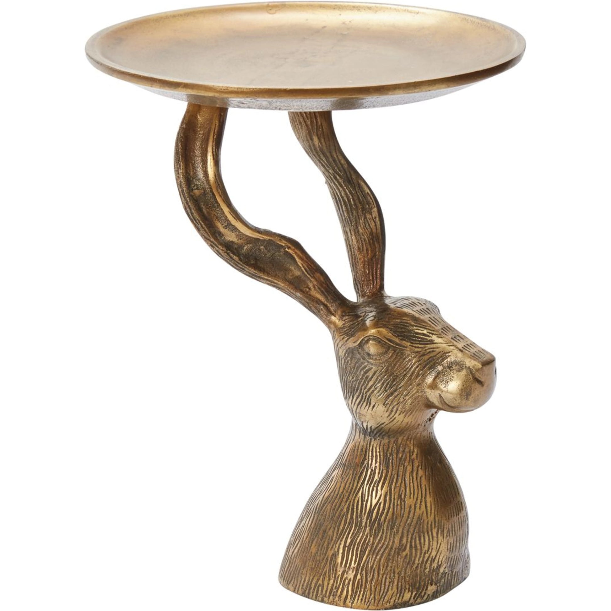 Halcyon Hare Stand by Accent Decor in antique-gold. Made from metal in a traditional style.