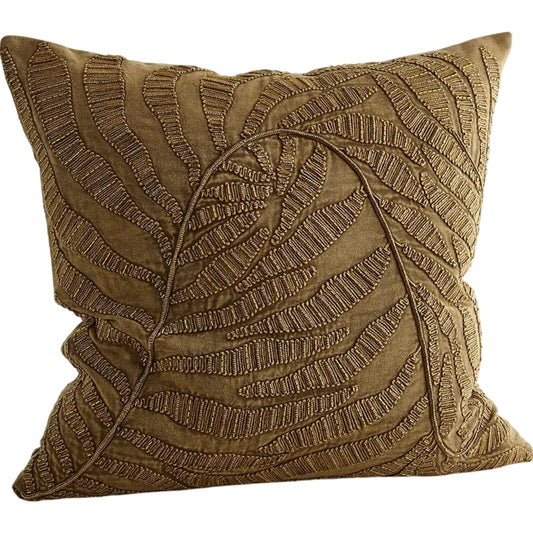 Beaded Palm Leaf Pillow by Global Views. Made from unique in a unique style.
