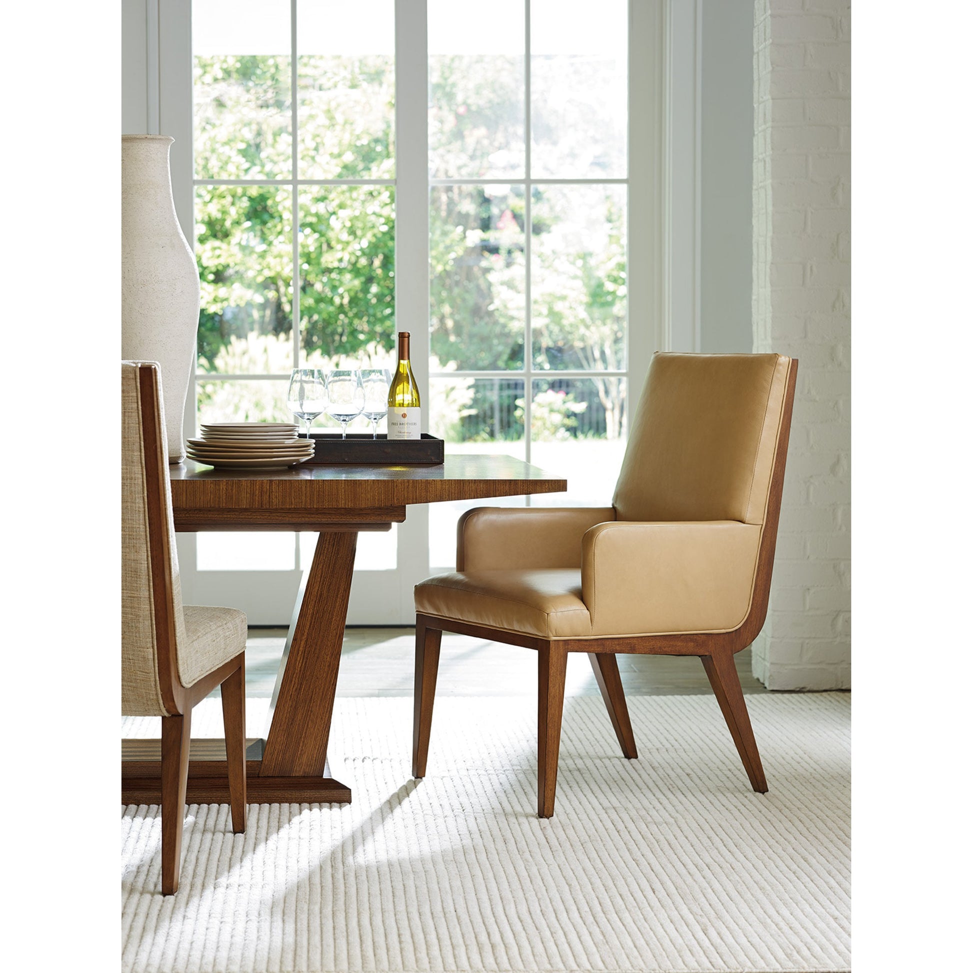 Marino Upholstered Arm Chair by Lexington. Made from unique in a transitional style.
