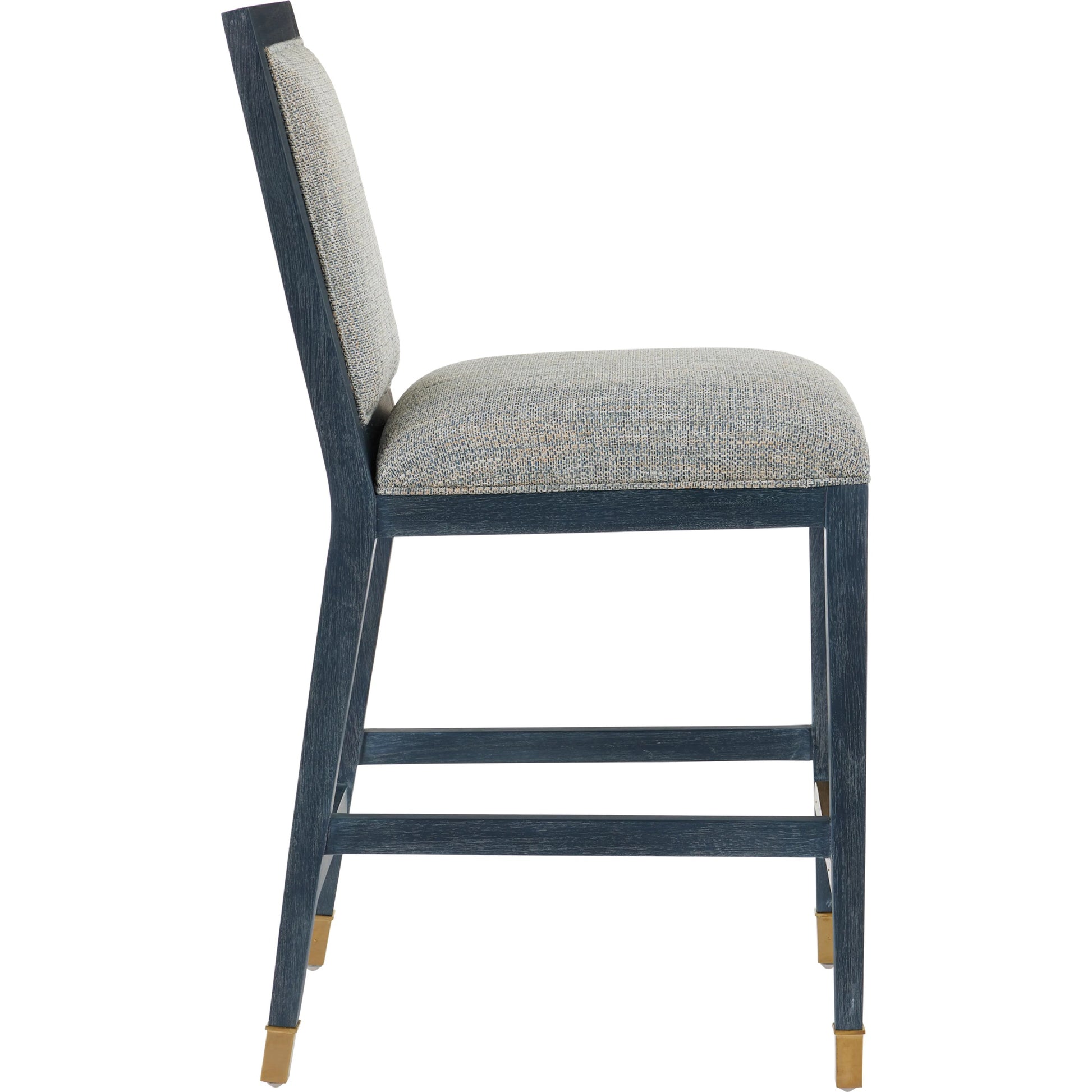 Santos Counter Stool by Currey and Company. Made from mahogany, rattan, brass in a modern style.