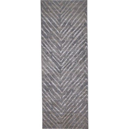 Waldor Herringbone Rug - 3968F by Feizy in gray. Made from polypropylene, polyester in a unique style.