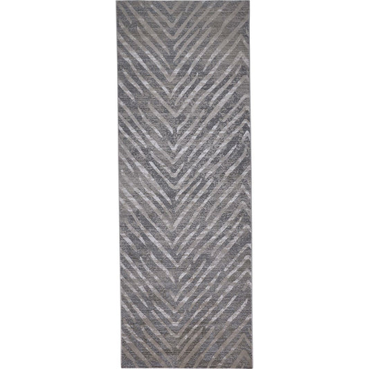 Waldor Herringbone Rug - 3968F by Feizy in gray. Made from polypropylene, polyester in a unique style.