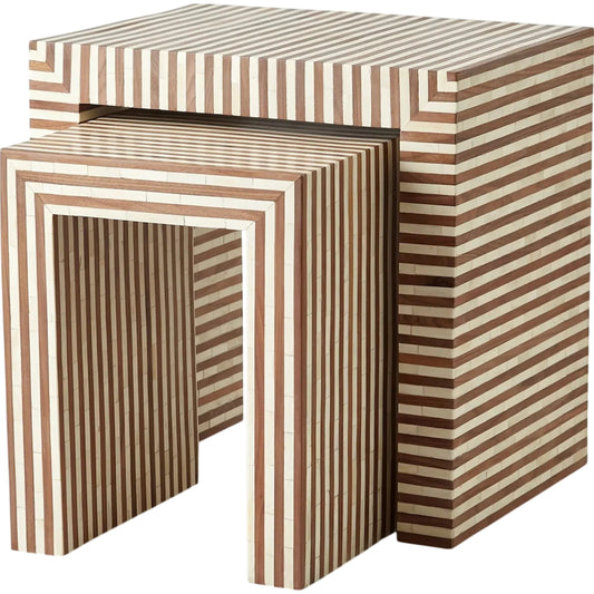 Sienna Nesting End Table by Global Views in walnut. Made from unique in a unique style.