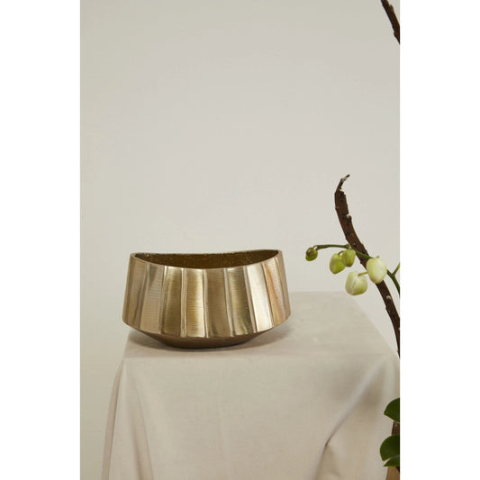 Helena Bowl by Accent Decor in gold. Made from metal in a modern style.