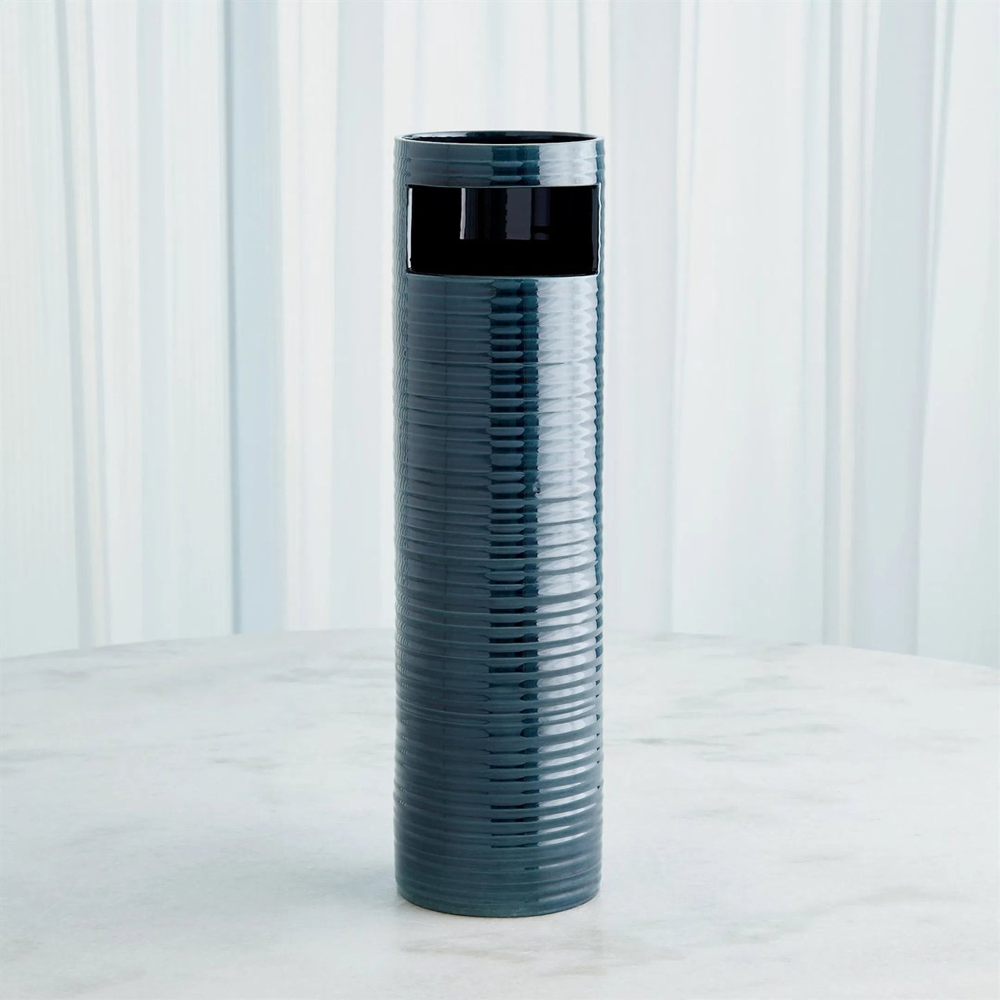 007 SI-2323408 | Lifestyle | Cut Out Vase by Global Views in dark blue. Made from unique in a eclectic & global style.