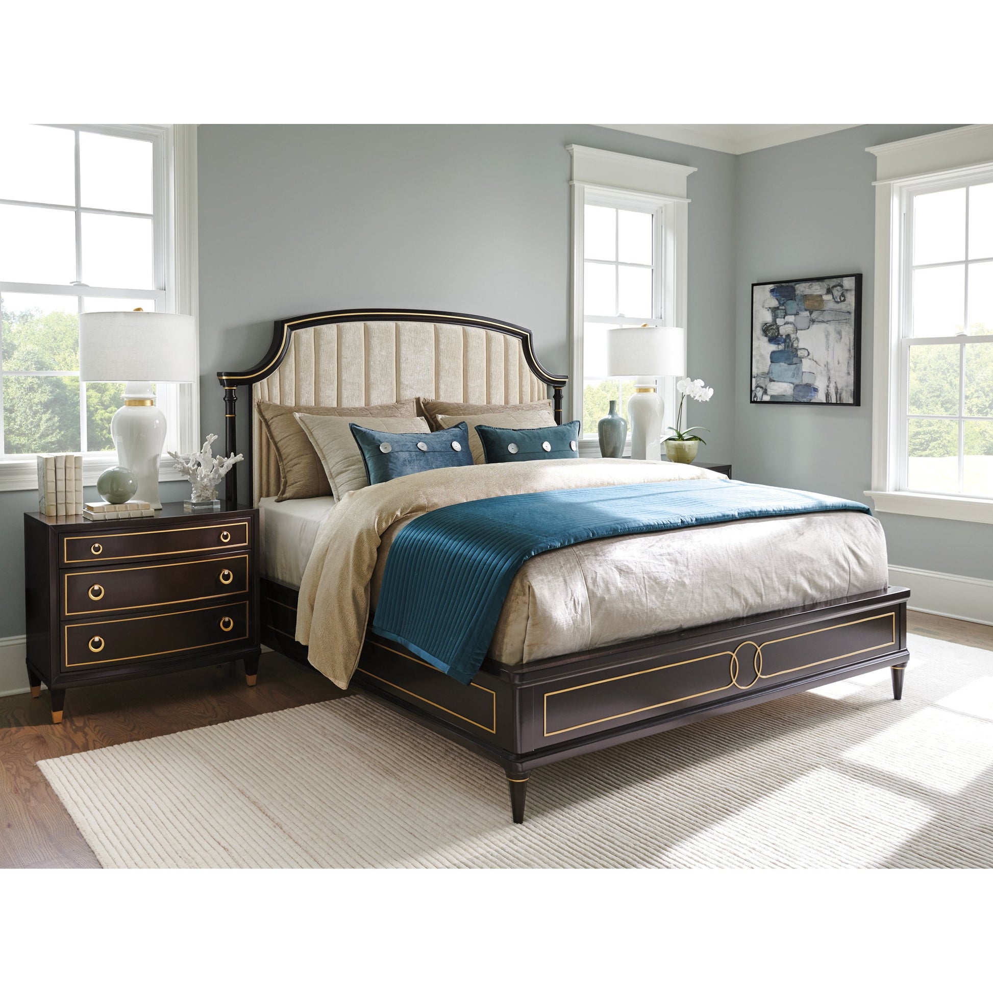 Regency Upholstered Bed by Lexington. Made from unique in a traditional style.