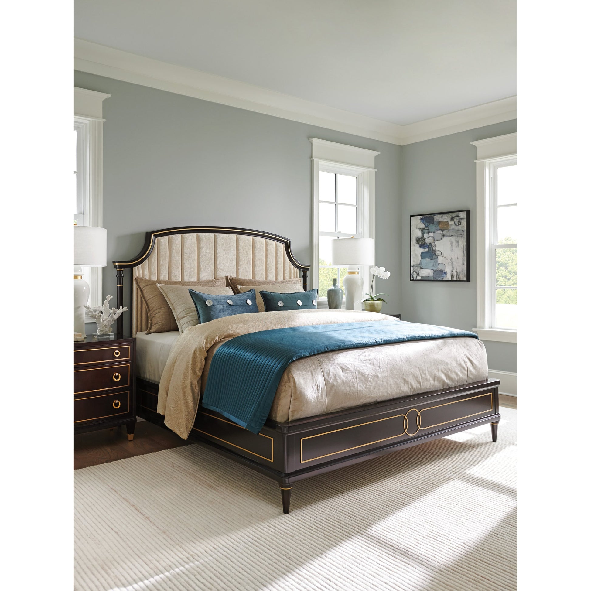 Regency Upholstered Bed by Lexington. Made from unique in a traditional style.