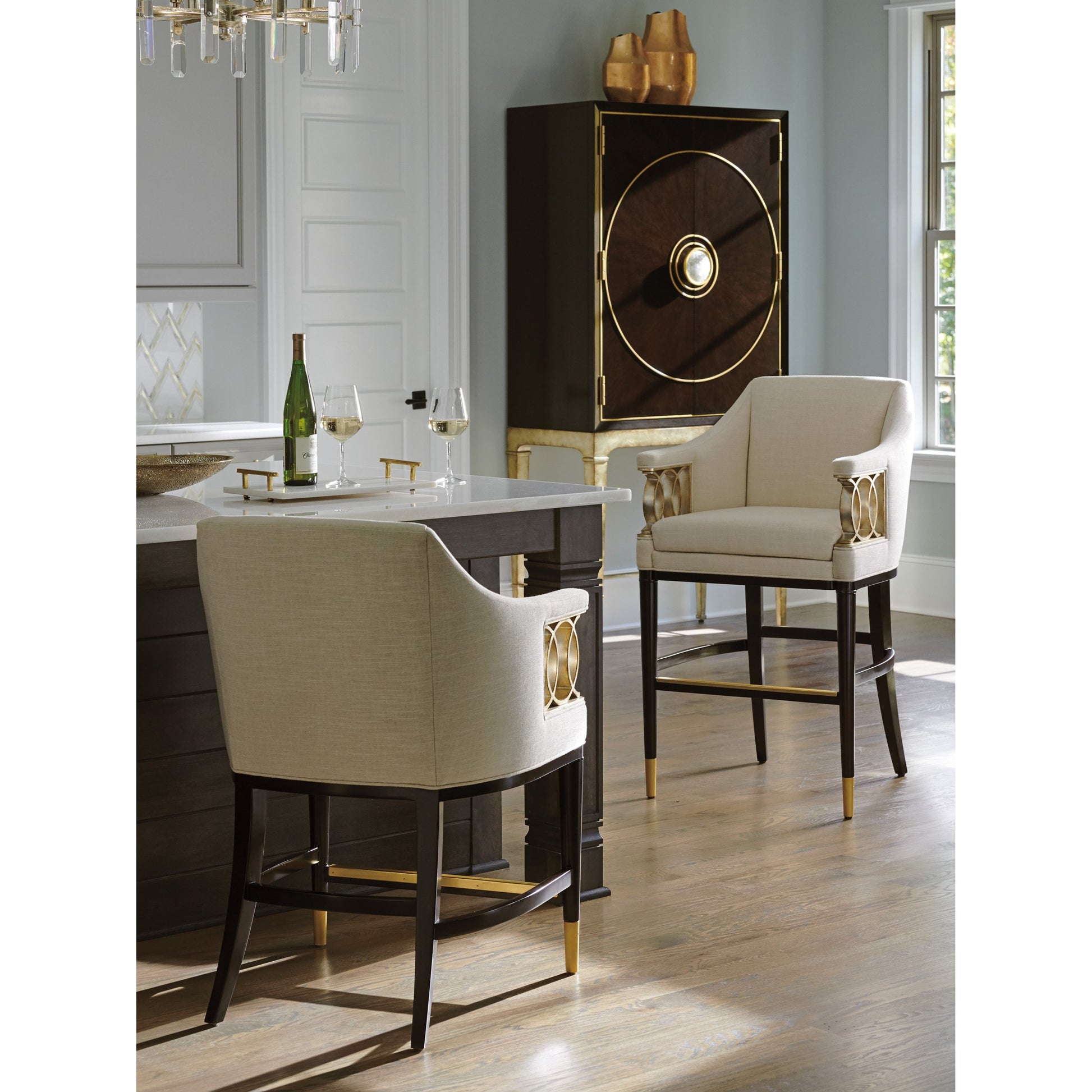 Meridian Bar by Lexington in cobalt. Made from unique in a transitional style.