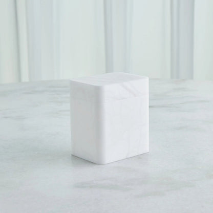 Raggio Alabaster Box by Global Views in white. Made from alabaster in a unique style.