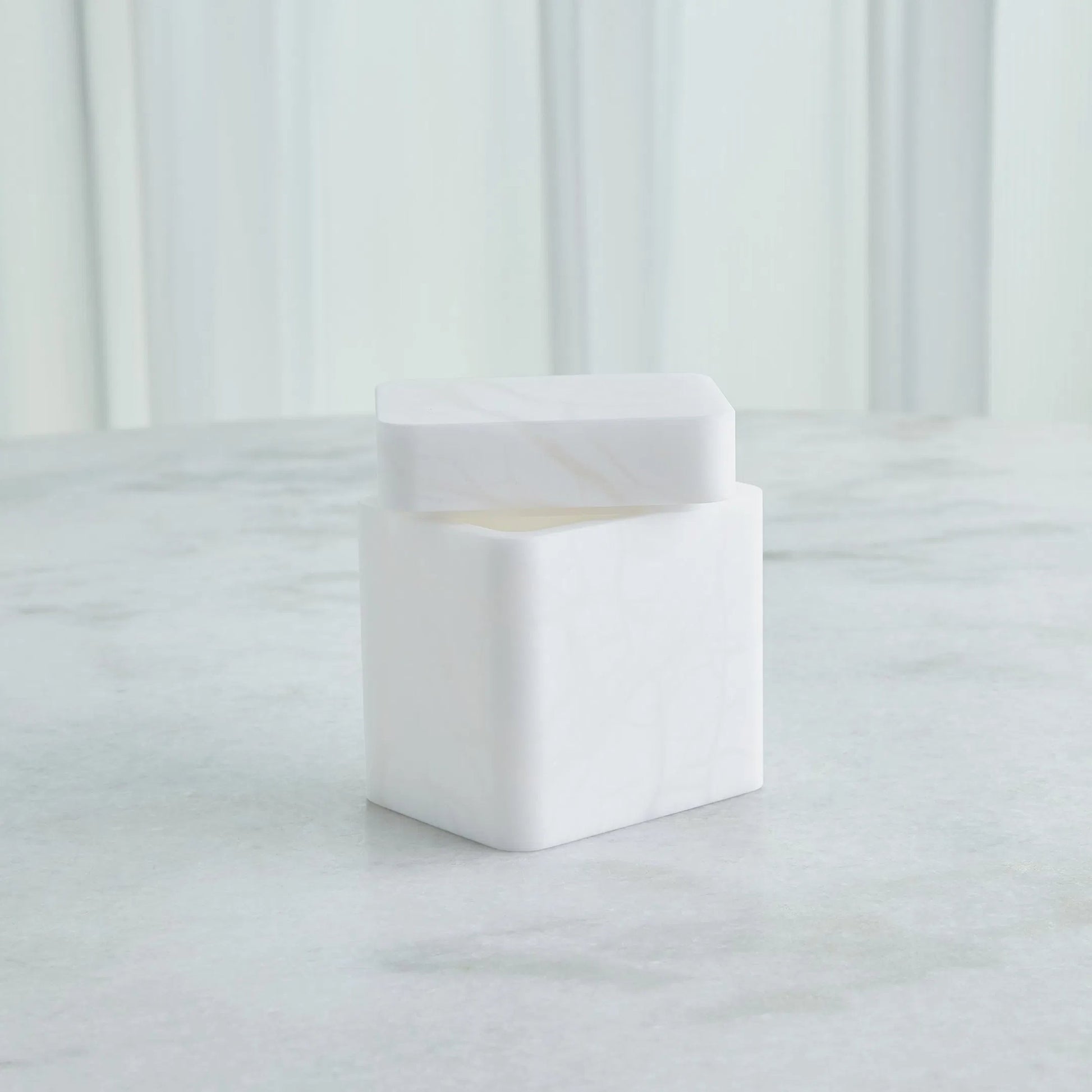 Raggio Alabaster Box by Global Views in white. Made from alabaster in a unique style.