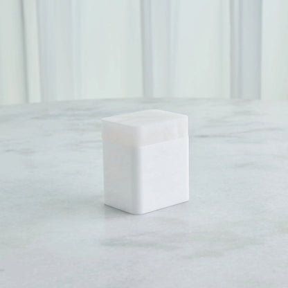 Raggio Alabaster Box by Global Views in white. Made from alabaster in a unique style.