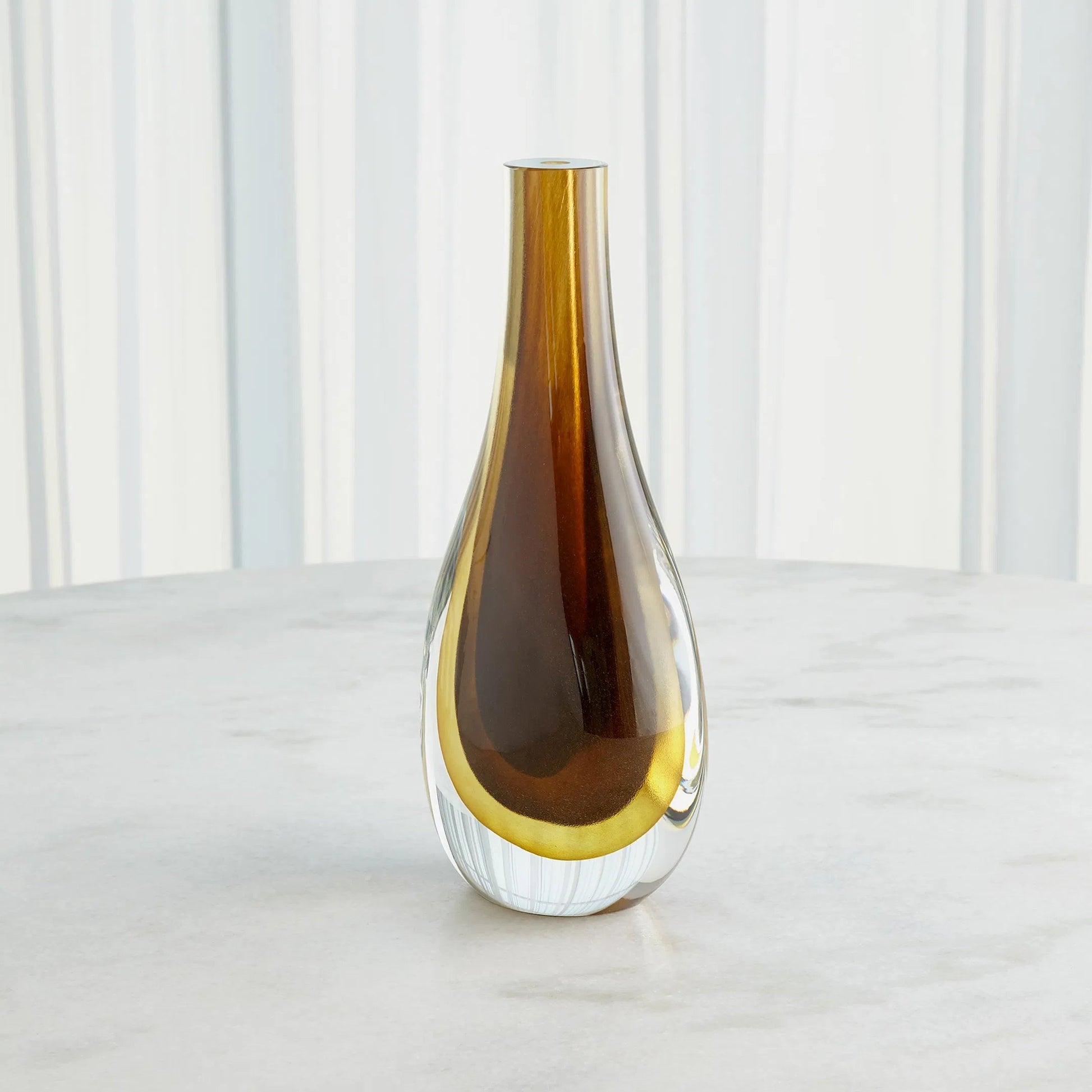 Gradient Vase by Global Views in amber. Made from art glass in a eclectic & global style.