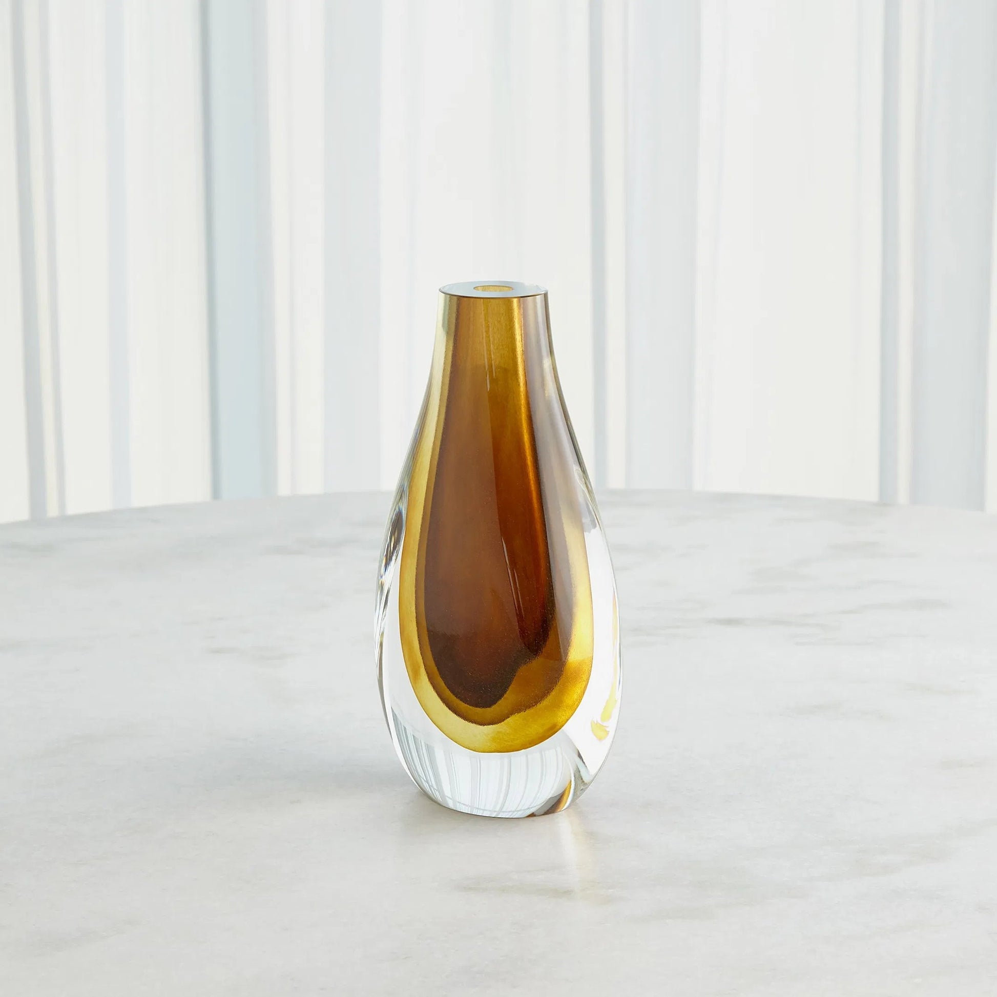 Gradient Vase by Global Views in amber. Made from art glass in a eclectic & global style.