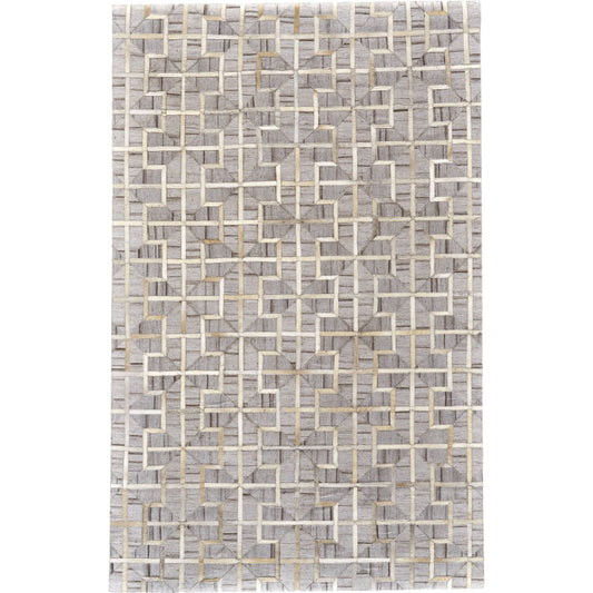 Fannin Transitional Geometric Rug - 0756F by Feizy. Made from viscose, leather in a unique style.