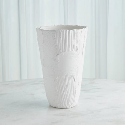 Chip Tall Vase by Global Views in matte white. Made from unique in a rustic style.