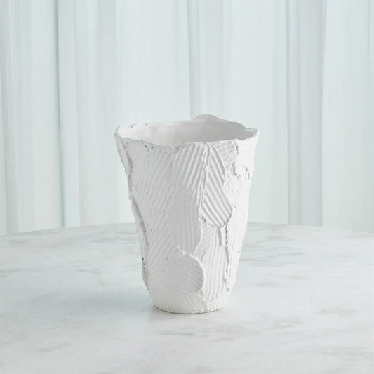 Chip Short Vase by Global Views in matte white. Made from unique in a unique style.