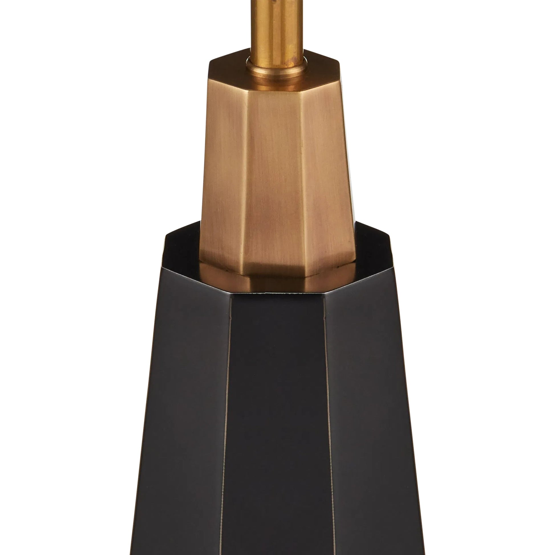 Gieves Floor Lamp by Currey and Company in black, bronze, antique brass. Made from stone, cast aluminum, brass in a modern style.