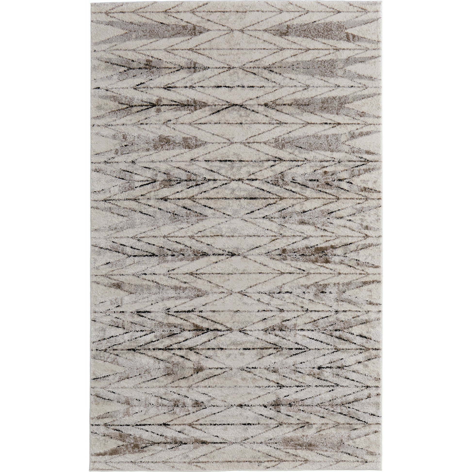 Vancouver Geometric Rug - VNR39NTF by Feizy in ivory, tan, brown. Made from polypropylene, polyester in a unique style.