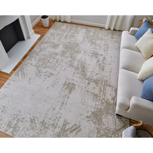 Prasad Rug - 67039NAF by Feizy in ivory, taupe, silver. Made from polypropylene, polyester in a unique style.