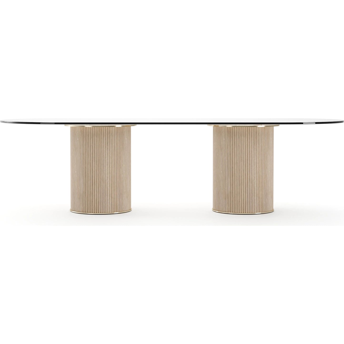 002 SI-2462321 | Additional Silo | Rhythm Oval Glass Top Dining Table by Caracole in oak, bronze and sun drenched oak. Made from oak in a transitional style.