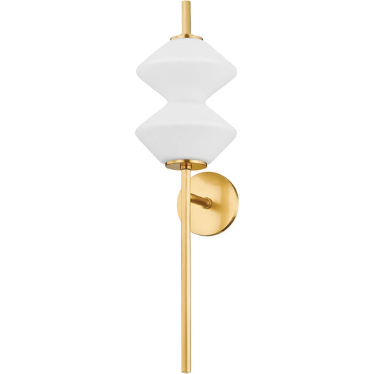 Barrow 1 Light Wall Sconce by Hudson Valley in aged brass. Made from steel in a modern style.