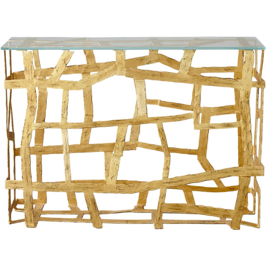Fragments Console by Global Views. Made from iron, tempered glass in a modern style.