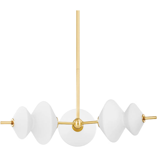 Barrow 3 Light Chandelier by Hudson Valley in aged brass. Made from steel in a modern style.
