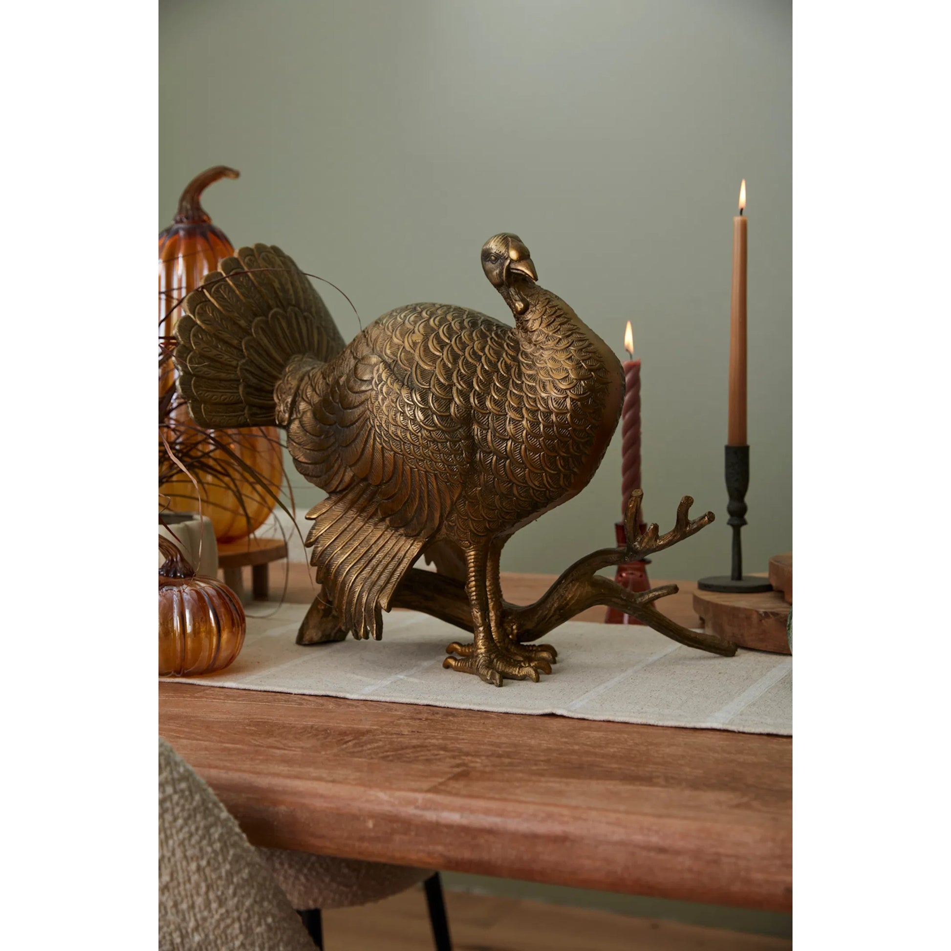 Merriam Turkey by Accent Decor in antique-gold. Made from metal in a eclectic & global style.