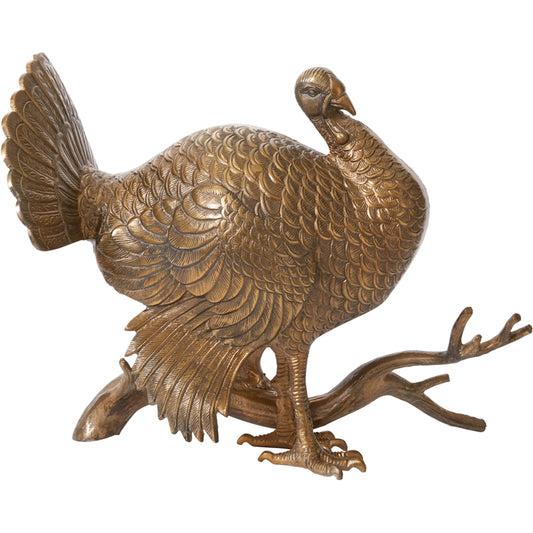 Merriam Turkey by Accent Decor in antique-gold. Made from metal in a unique style.