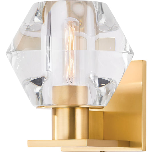 Cooperstown Wall Sconce by Hudson Valley in aged brass. Made from steel in a modern style.