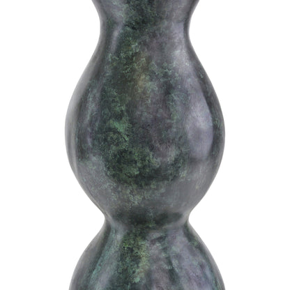 Luganzo Bronze Vase by Currey and Company in jade green, gold. Made from bronze in a modern style.