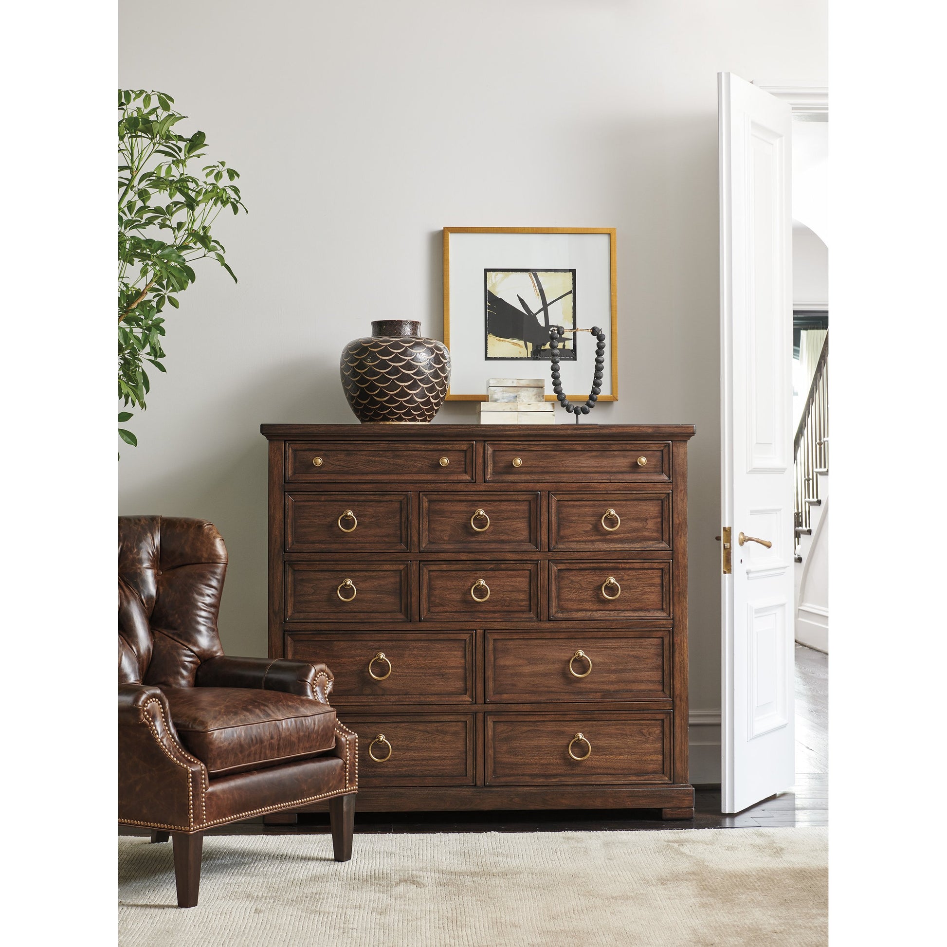 Crosby Gentleman's Chest by Lexington in walnut. Made from unique in a traditional style.