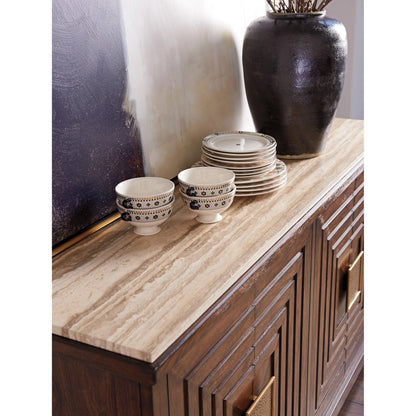 Los Gatos Buffet with Stone Top by Lexington in walnut. Made from unique in a transitional style.